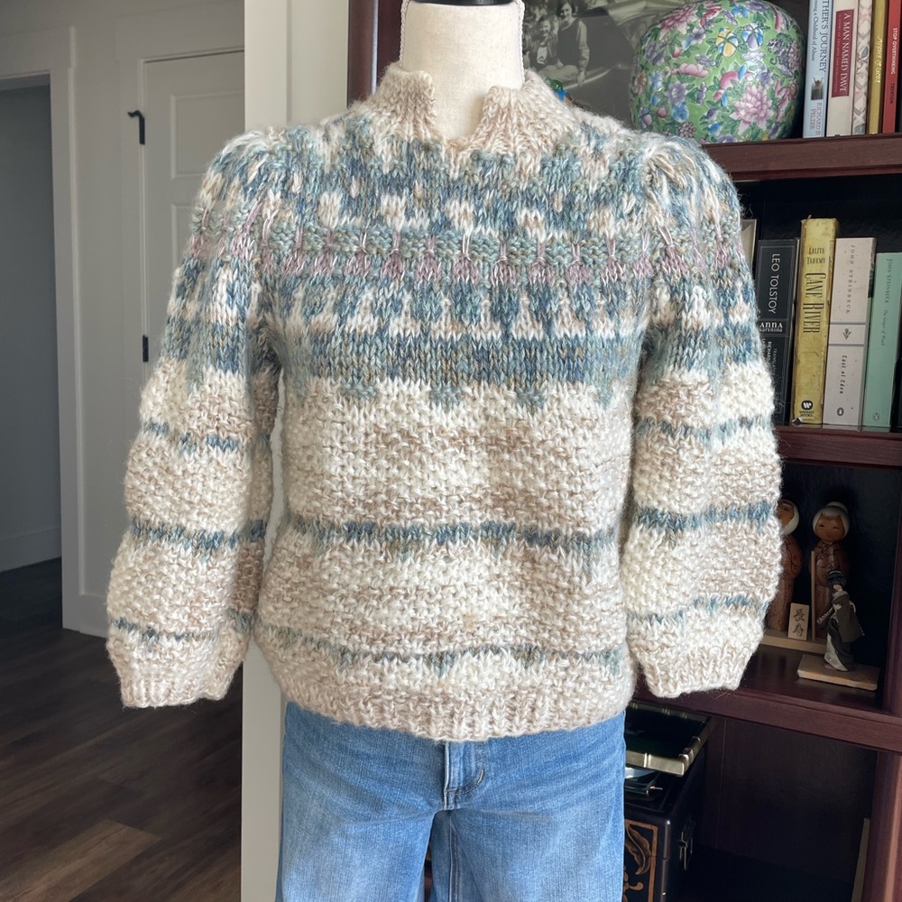 Lauren Hansen Hand Knit Cozy Country Coded Sweater